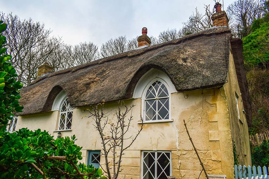 thatched roof cottage